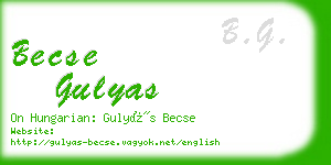 becse gulyas business card